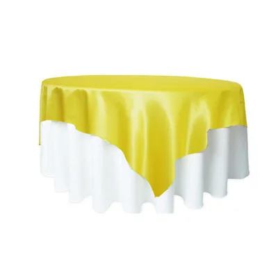 yellow 10 шт. Сатиновая квадратная Накладка для стола золотистая ткань для стола для свадьбы, дня рождения, стола круглая скатерть для домашнего декора - Цвет: yellow