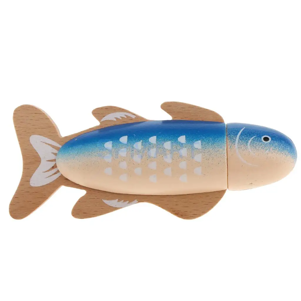 Abyssal Fish Деревянные Магнитные соединения Кухня Еда дети резка фрукты овощи ролевые игры игрушки подарки - Цвет: Abyssal Fish