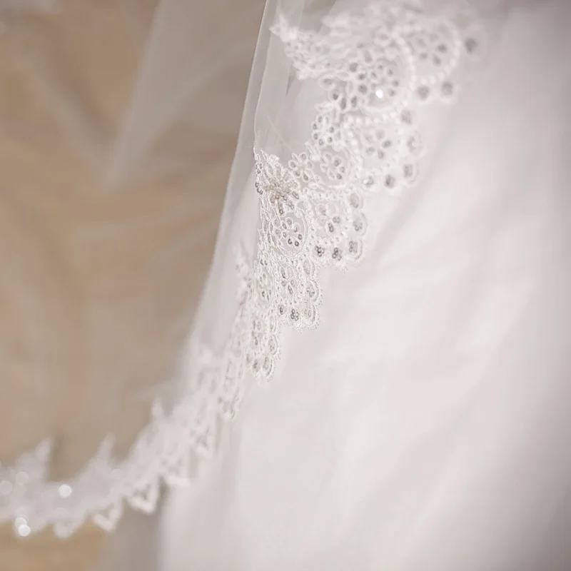 Свадебные аксессуары 2017 тюль с кружевной кромкой длина 3 м кружевная вуаль цвета