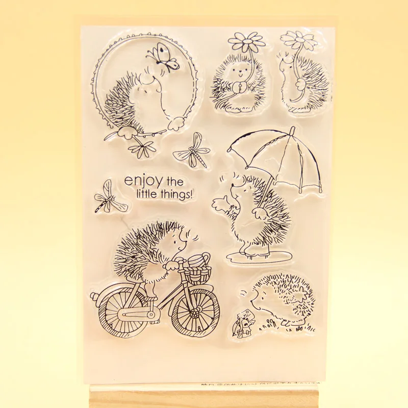 Милый Ежик прозрачный силиконовый Марки для DIY Скрапбукинг/карты/Дети Рождество