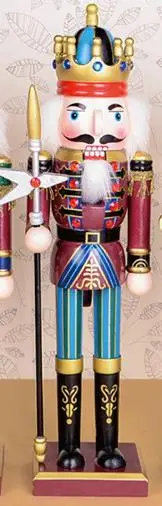D327 38 см кукла Щелкунчик, деревянная ручная роспись Подвижная кукла куклы детские рождественские подарки, 1 шт - Цвет: c