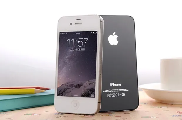 Б/у Apple Iphone 4S заводской телефон разблокировки двухъядерный 16 Гб/32 ГБ/64 Гб 8МП камера GPS 3,5 ''сенсорный экран б/у телефон