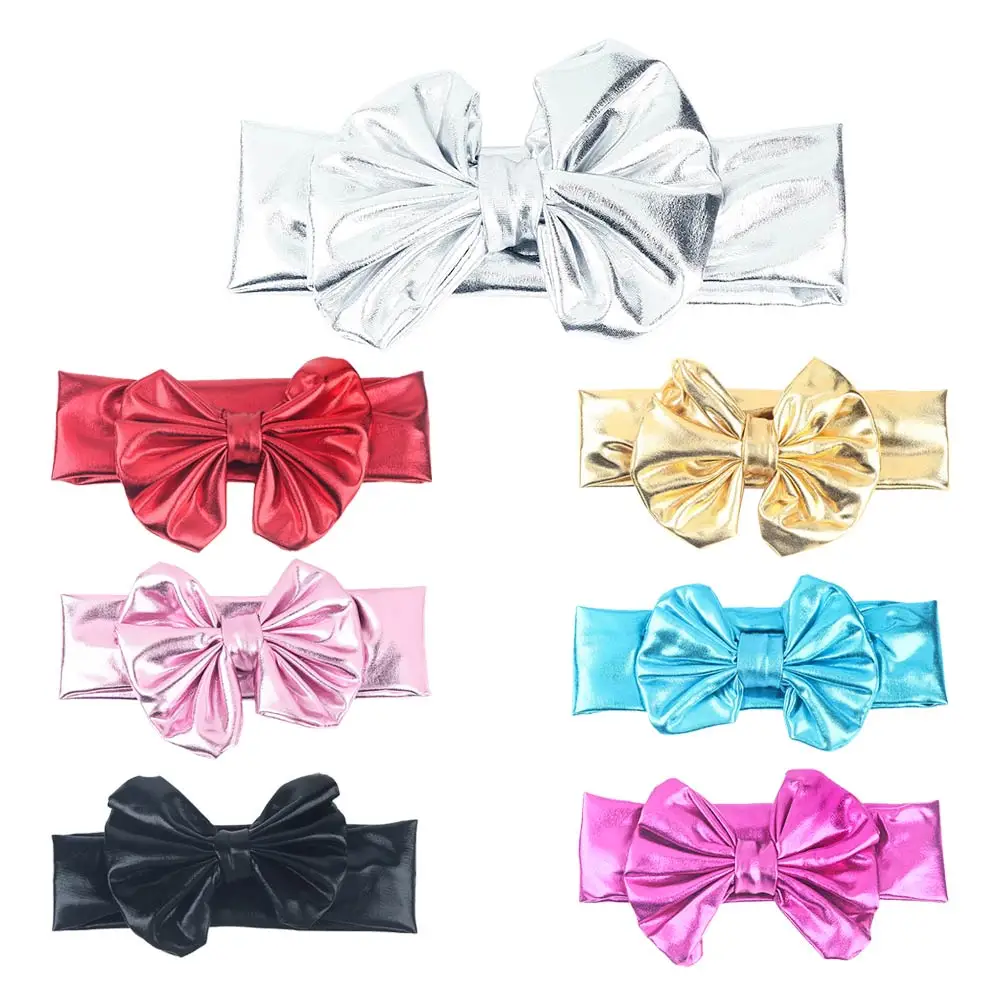 Однотонные бронзовые банты для девочек повязки на голову детей Цветочная