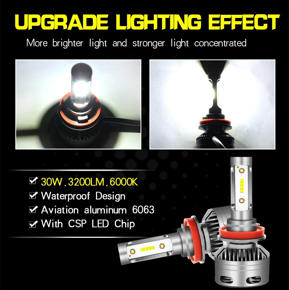 Огненный конь автомобильная светодиодная головная светильник H1 H7 9005 9006 9012 D2 H2 30