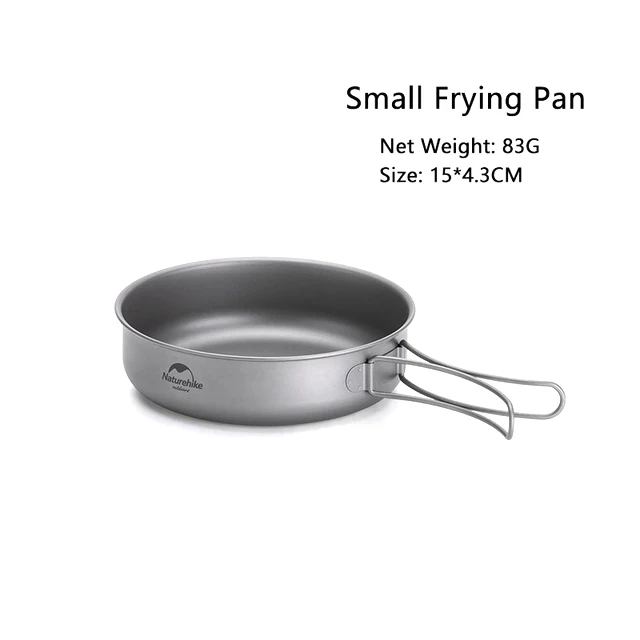 small frying pan Naturehike открытый титановый горшок Сковорода противень чашка кружка ультра-светильник Кемпинг Туризм Пикник посуда 800 мл 1250 мл - Цвет: small frying pan