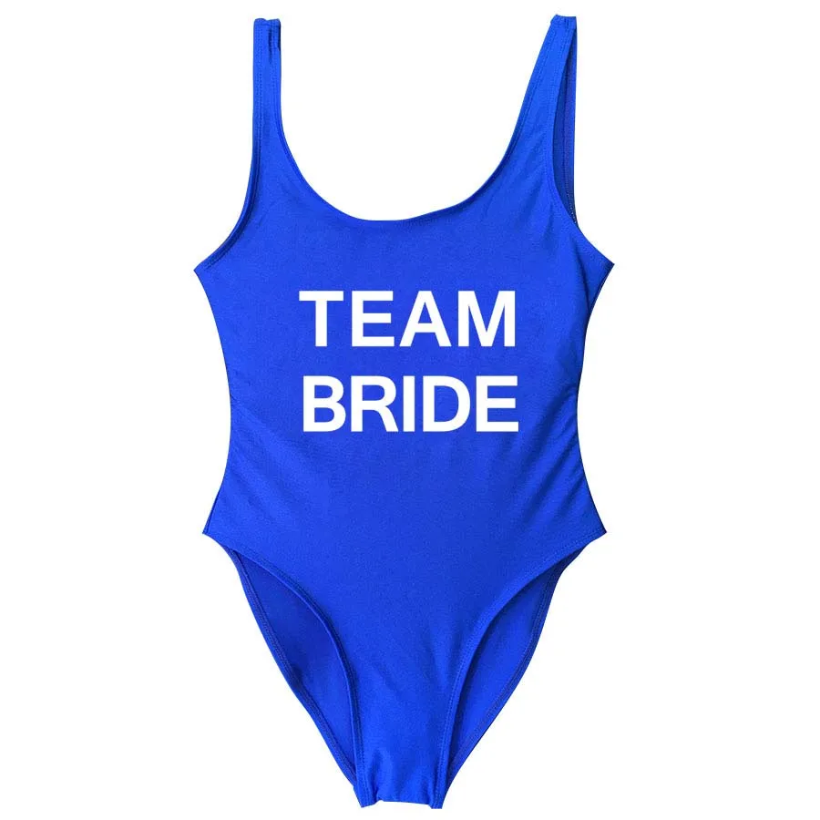 Слитный купальник с надписью TEAM BRIDE женский для девичника сувениры товары