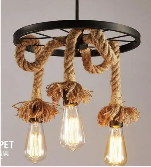 2020 New Modern hemp rope Pendant Lights Industrial Lamp XUYIMING | Освещение