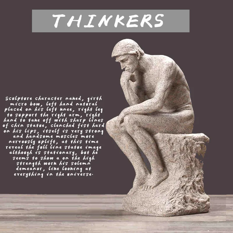 

Nordic Europe Sandstone Thinker Figurine Creative furnishing articles sitting room Home Decoration