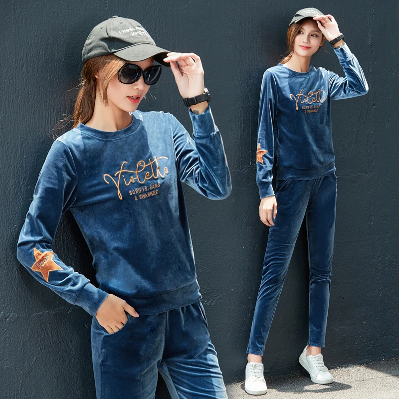 Осенне зимние спортивные костюмы для женщин комплект из 2 предметов одежды