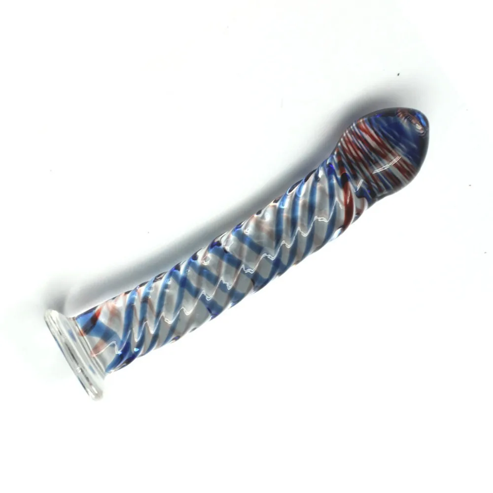 big Colorful Spiral glass dildo super touching feeling sex toys fake penis wand Masturbation toy device | Красота и здоровье