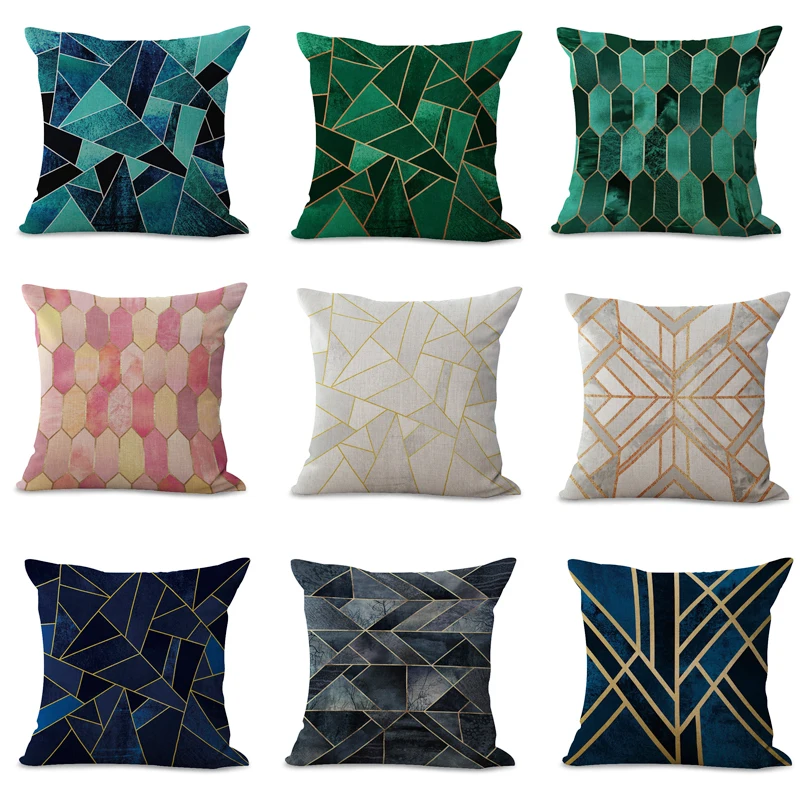Новый модный декоративный Чехол на подушку с геометрическим рисунком серый