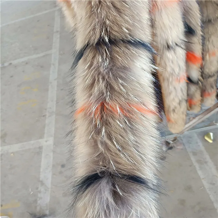 

Winter Real Raccoon Fur Collar 100% Natural Raccoon Fur Scarf 60CM-90CM Fashion Coat Sweater Scarves Collar Neck Cap With