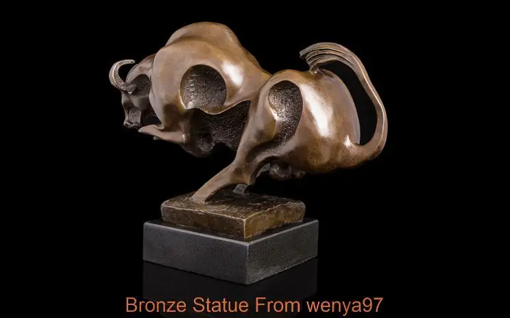 Скульптура в стиле арт-деко животный бык абстрактная бронзовая статуя | Дом и сад