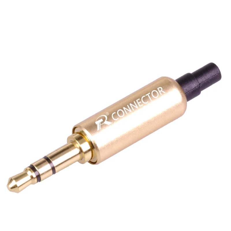 Gold - Black Tail Алюминий Jack 3,5 наушники-затычки, удлиненное сзади, штекерные зажимы 3,5 мм 3 полюс стерео штекер позолоченный разъем провода - Цвет: Gold - Black Tail