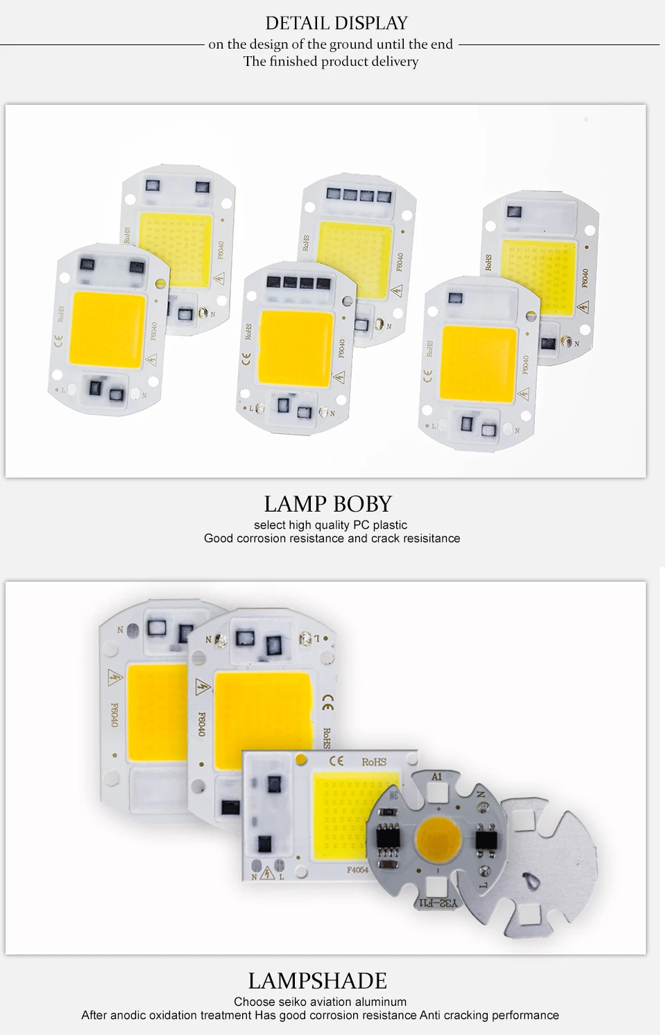 COB LED Chip Light 220 В 10 Вт 50 Вт 20 Вт 30 Вт 3-9 Вт прямоугольный чип лампа для прожектора без необходимости водителя DIY Led прожектор лампа Y27 Y32