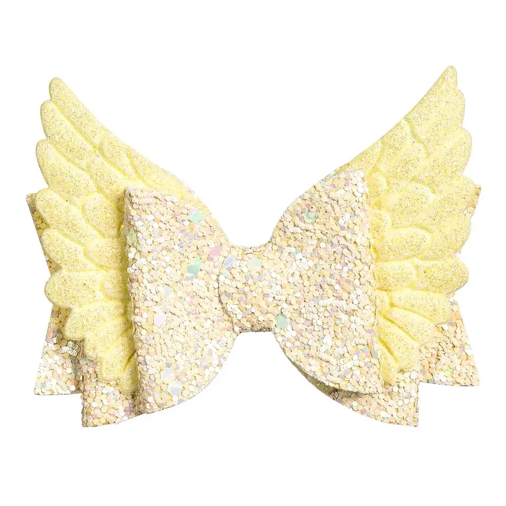 Thumblina Angel Wing Princess Hairgrips Glitter Hair Bows with Clip Dance Party Bow Girls Hairpin Accessories |