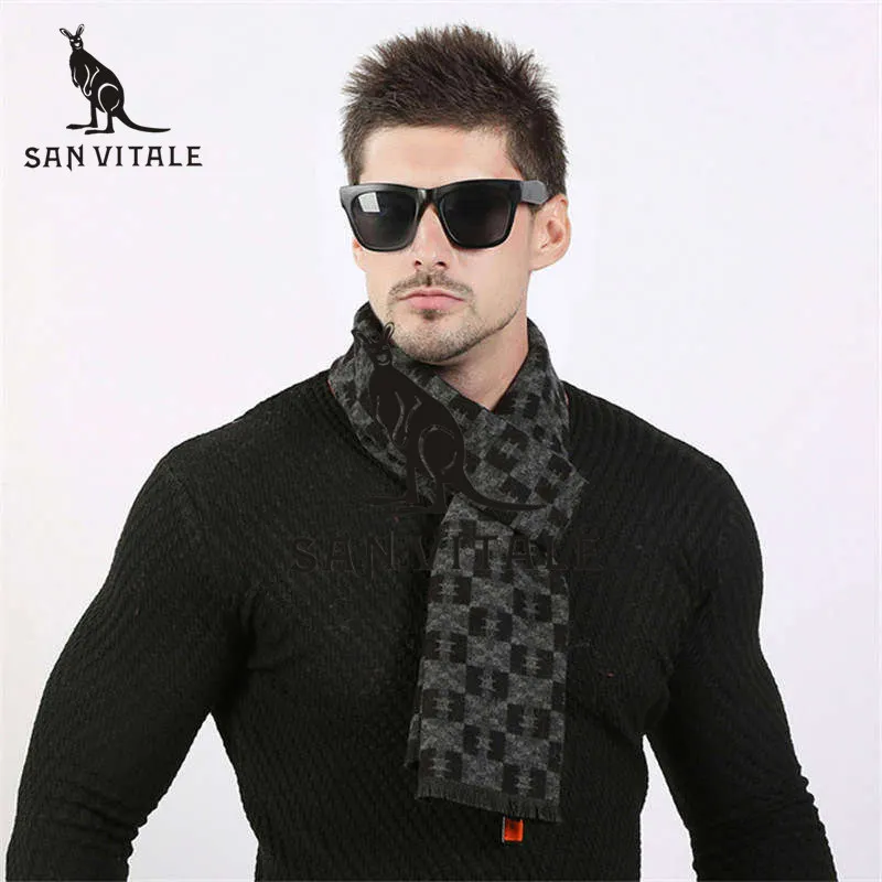 Шарфы для мужчин зимний теплый шарф этническое пончо зимнее высококачественное