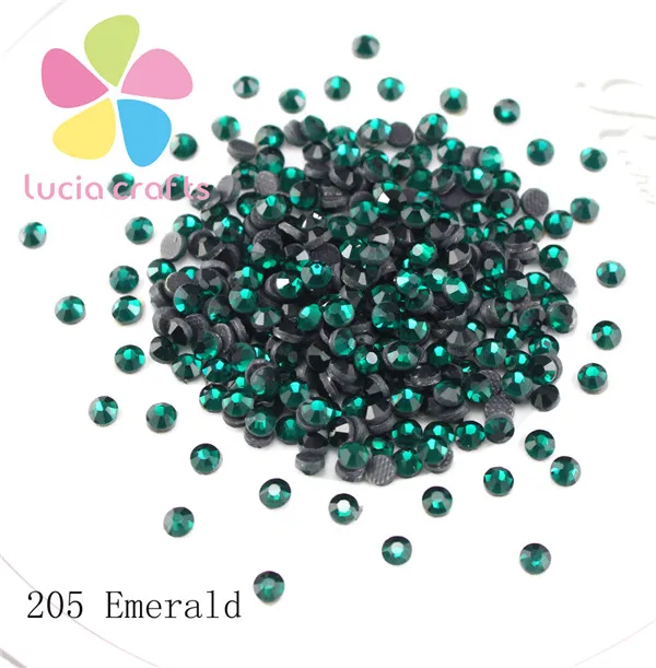 205 emerald Lucia crafts SS16 4 мм 500 шт./лот с украшением в виде кристаллов с плоской задней частью, горячая фиксация Стразы Стекло стразы горячей фиксации Стразы G0101 - Цвет: 205 emerald