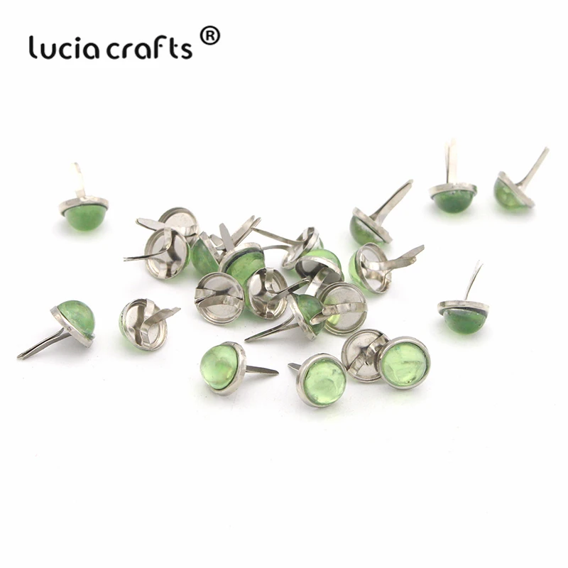 Lucia crafts 12 шт/24 шт 8 мм круглые стразы штифтики для скрапбукинга, украшение из металла DIY декоративные аксессуары G0913