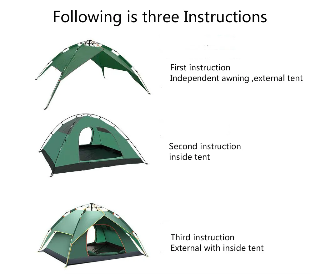 Туристическая палатка на 3-4 человек водонепроницаемая для дикой рыбалки