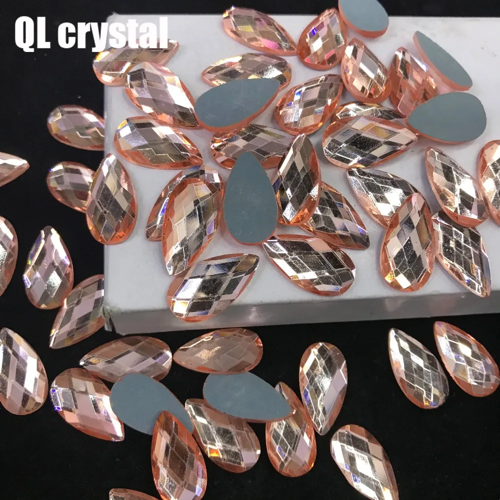 QL Кристалл 13x22 мм кристалл Популярные DIY Одежда одежды обуви сумки клей на плоских