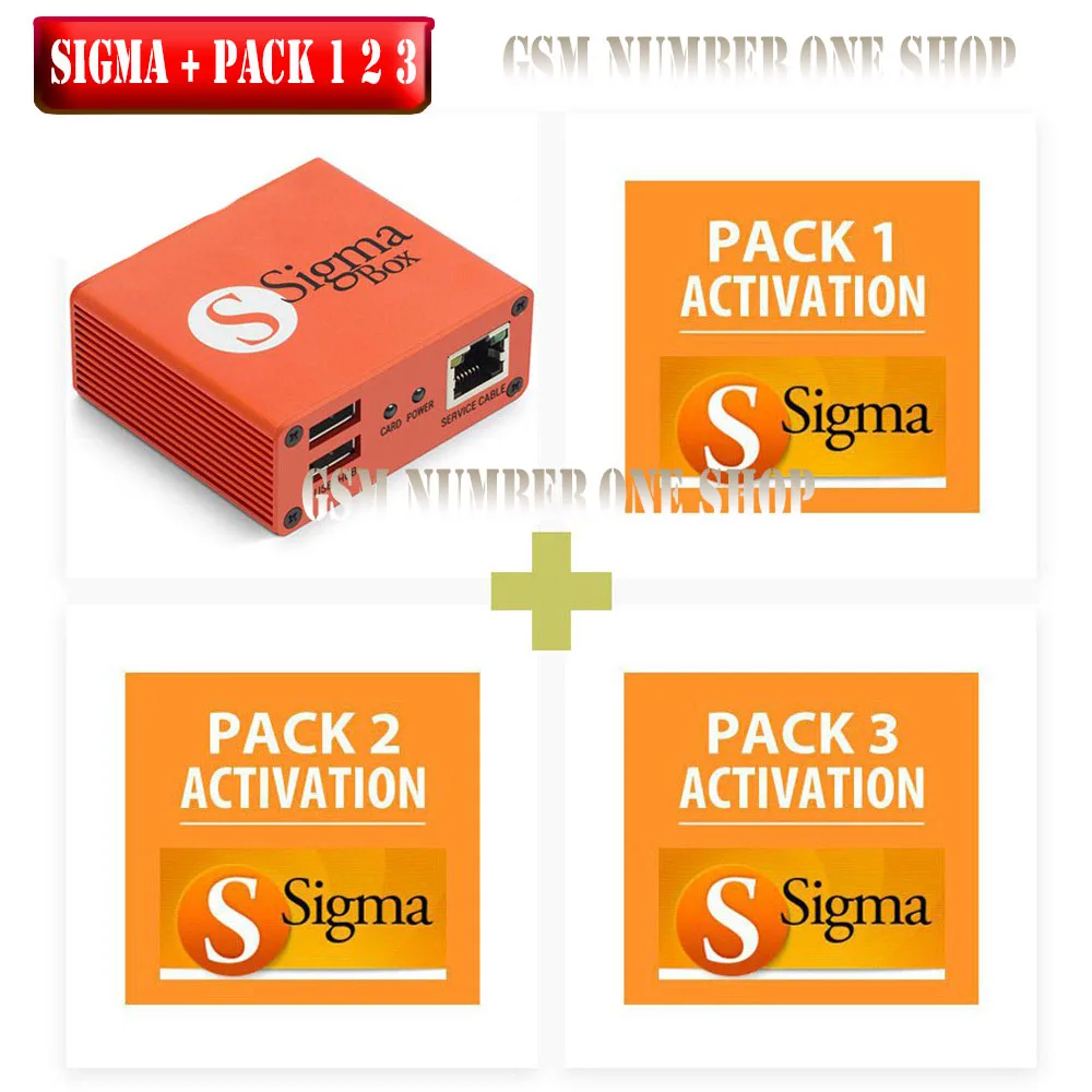 2020 Оригинальная версия Sigma Box с 9 набором кабелей + Pack 1 2 3 активации | Мобильные