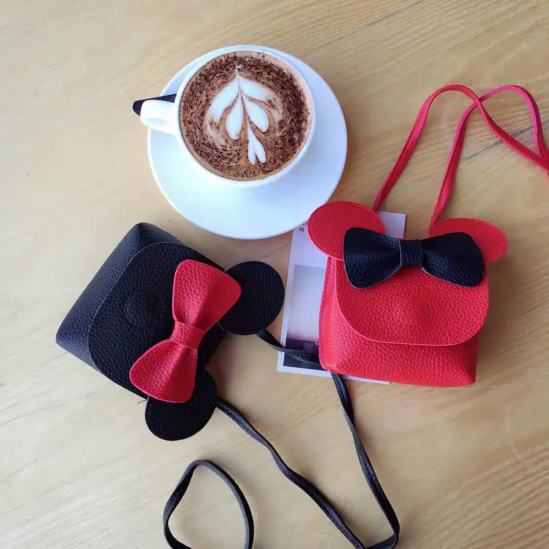 Детская сумка через плечо с бантом из мультфильма миниатюрный милый кошелек для