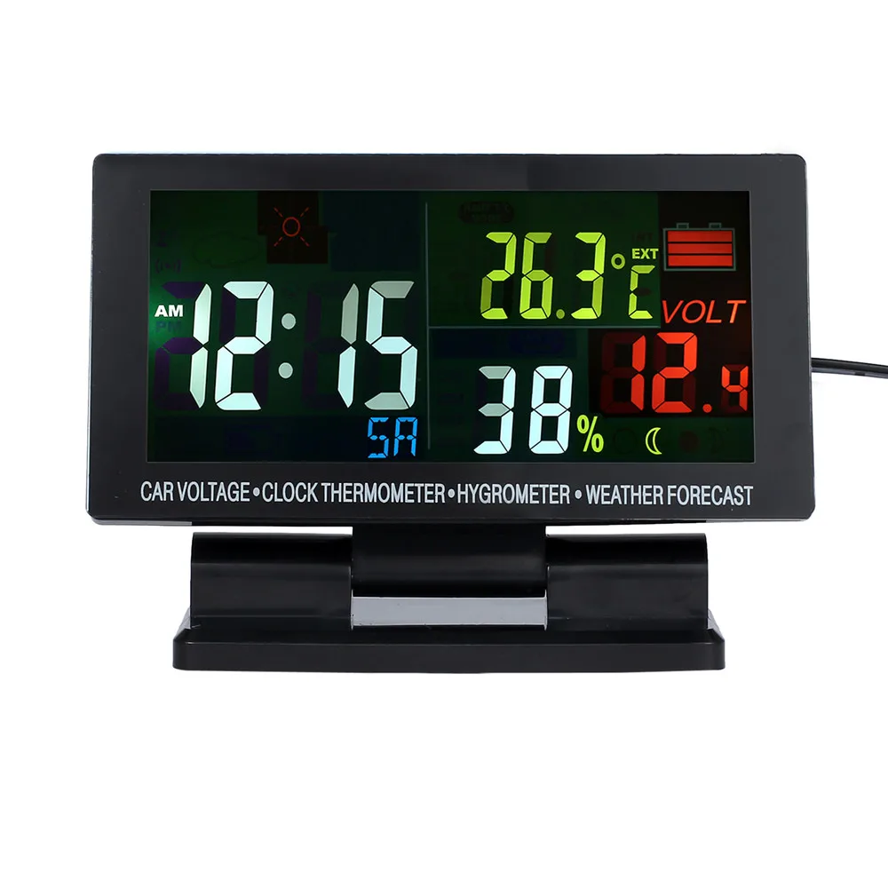 Proster lcd дисплей автомобильные часы-термометр гигрометр Цифровой автомобильный измеритель температуры погоды для помещений и улицы