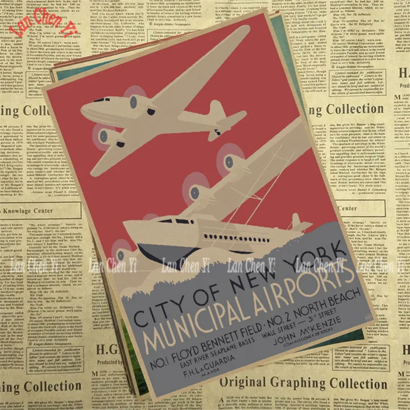 Нью-Йорк Джаз ночь плакат комплект из крафт-бумаги Бумага кафе бар ретро