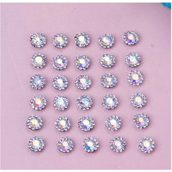 Rhodium Rainbow Круглые полимерные стразы стекло камень коготь Кристалл Пряжка кабошон база для DIY ремесло украшение для альбома - Цвет: Rhodium Rainbow