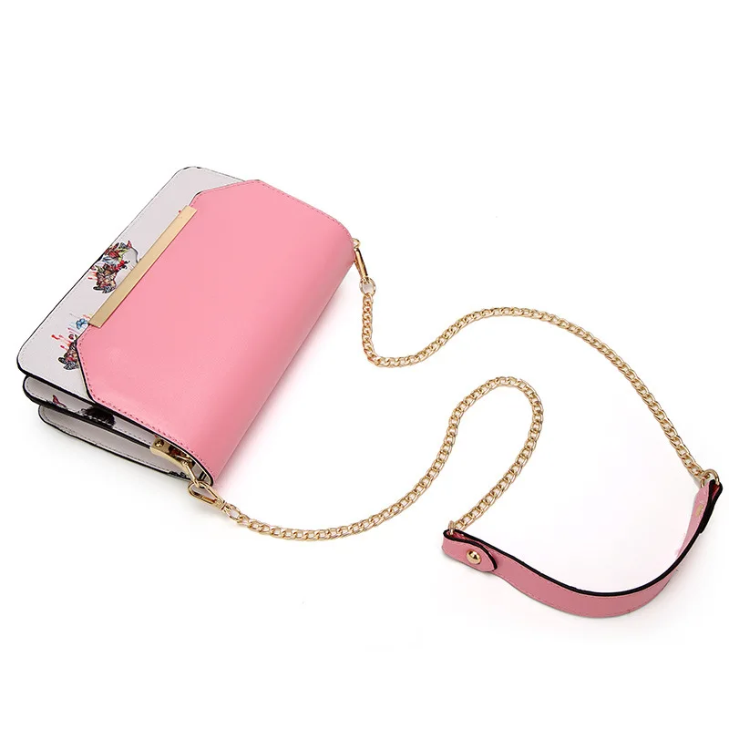 Новинка 2017 модная женская сумка-мессенджер с клапаном и принтом маленькая сумка