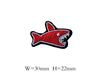 fish DIY Новые высококачественные 3D вышитые вручную значки морские животные/акула/рыба/Омар повязка аппликация для пальто брюки сумка брошь - Цвет: fish