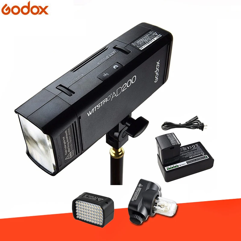 Godox AD200 TTL 2 4G HSS 1/8000s карманная вспышка двойная головка 200Ws с литиевой батареей 2900mAh