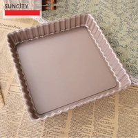 9 inch metal nonstick cake baking pans square tortilla biscuit baking fluted pies tart dish pizza pan removable bottom tray