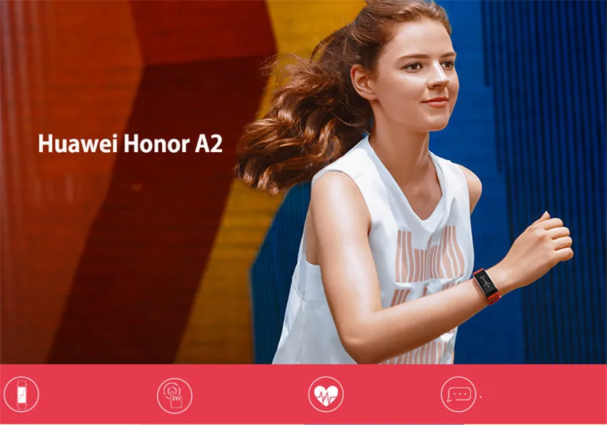 Huawei Honor A2 смарт-браслет с контролем сердечного ритма 0,9" PMOLED экран водонепроницаемый для Android/IOS