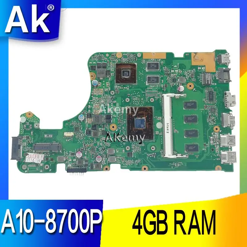 

AK с A10-8700P 4 Гб RAM X555DG материнская плата для ноутбука For Asus X555Y X555YI X555D X555DG тест оригинальная материнская плата