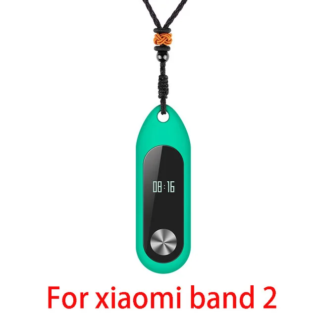 green Силиконовый чехол Для Xiaomi mi Band 3/2 Mi Band 3 NFC Замена ремешка Украшение кулон Mi Band 2 аксессуары Защитное покрытие - Цвет: green