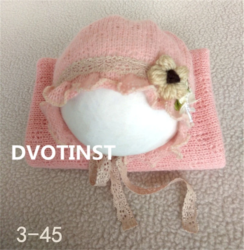 Dvotinst реквизит для фотосъемки новорожденных вязаная крючком шляпа + обертывания