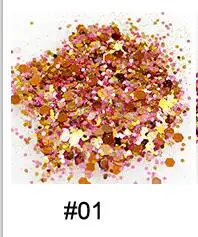 color1 1 коробка(10 мл, 12 цветов) блеск микс для дизайна ногтей, гель для ногтей, акриловый лак для ногтей, УФ-смола, diy блеск макияж, блестящий из полиэстера смесь - Цвет: color1
