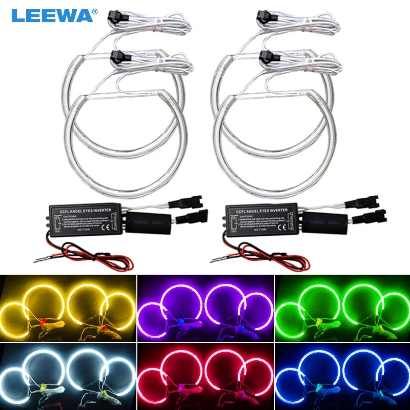 LEEWA 4x127 5 мм автомобильные CCFL кольца ангельские глазки светодиодные фары s для BMW E39