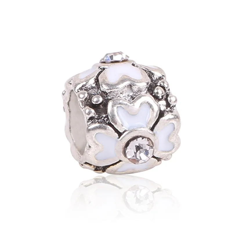 Ranqin Новая серия подвесок из белых бусин DIY подходит для браслета Pandora женские ювелирные изделия Европейская мода тренд Шарм