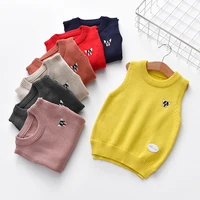 newborn baby sweater cartoon puppy knitted baby vest for boysgirls school uniform style sweater childrens clothing
