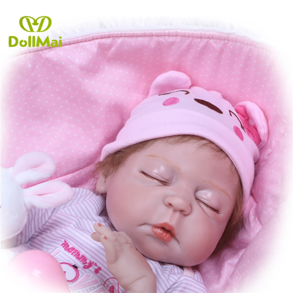 22 дюймов DOLLMAI полное Силиконовое боди Bebes Reborn Girl Кукла настоящая живая принцесса