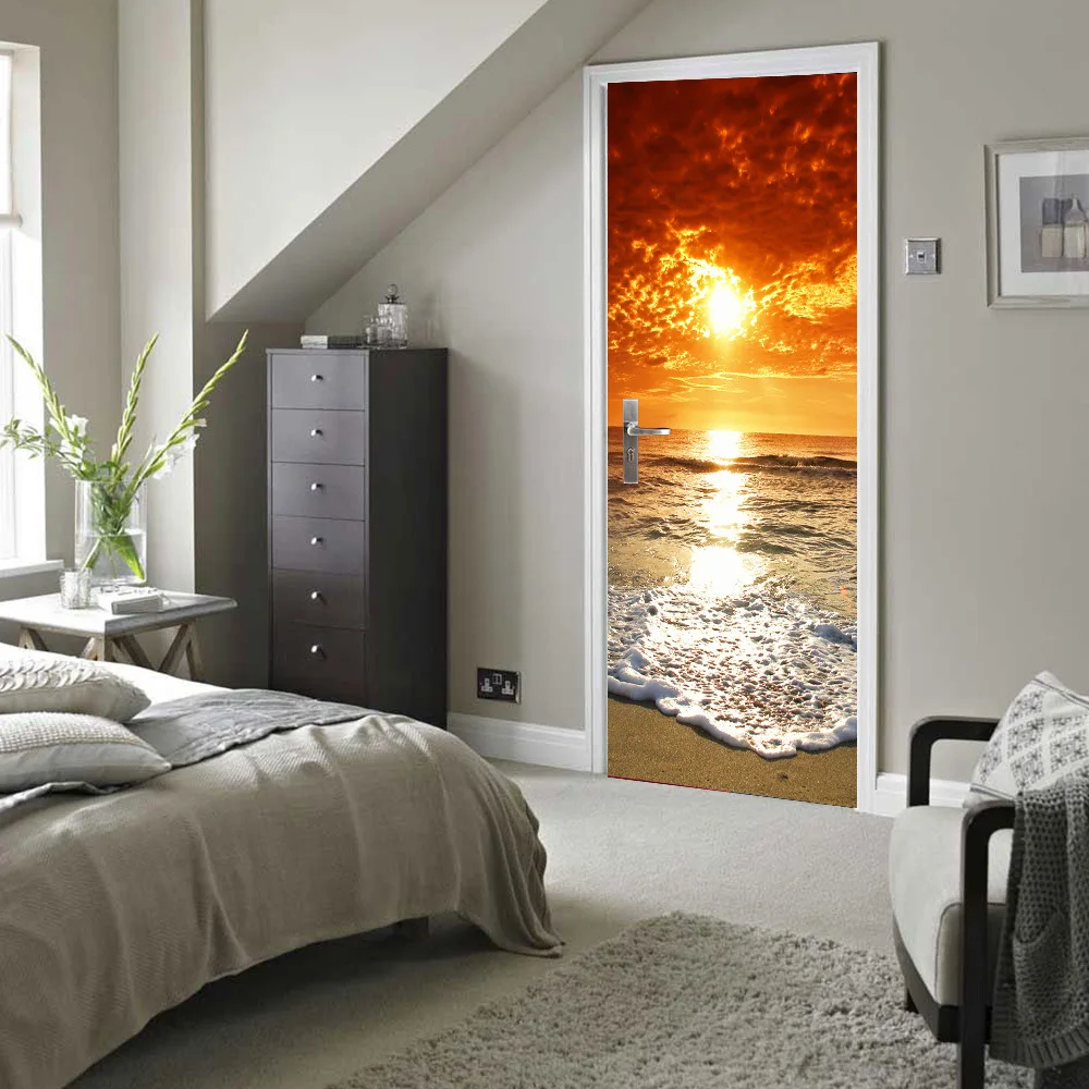 Sunrise On Beach 3D настенные художественные картины наклейки на дверь обои украшение