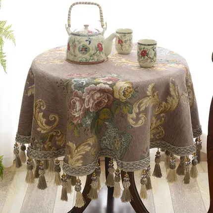 pattern 05 Роскошная круглая скатерть в европейском стиле с подвеской, кухонные аксессуары для гостиной, кофейного дома, украшение для дома, скатерть - Цвет: pattern 05