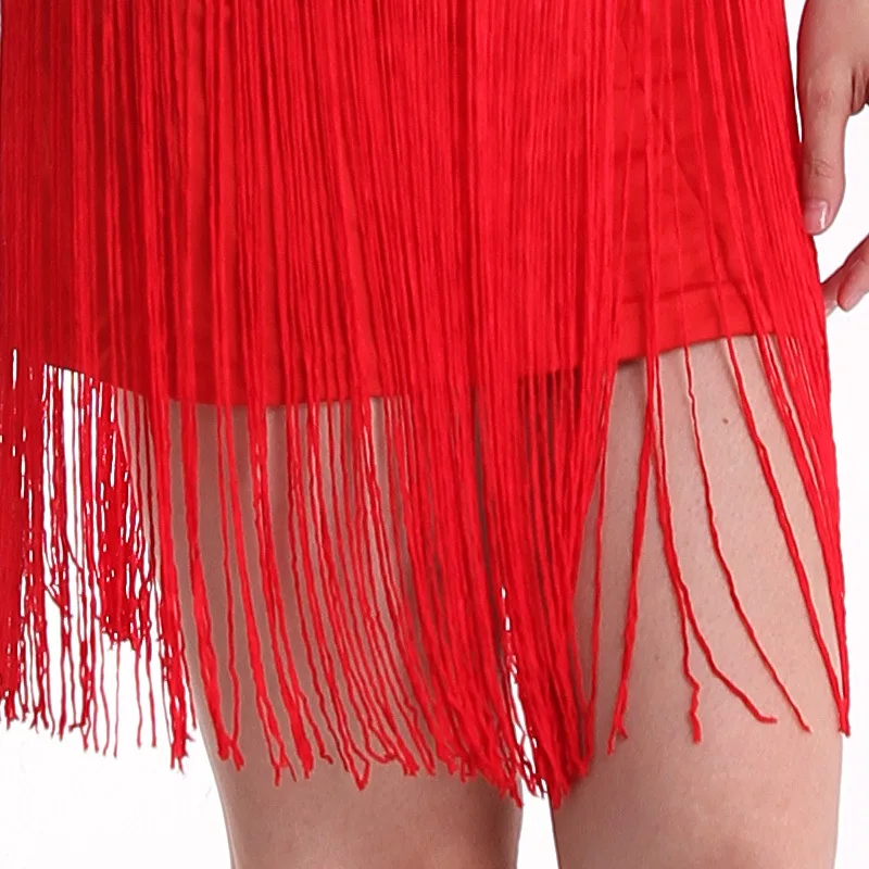 Женский костюм для латиноамериканских танцев танцевальное платье с кисточками 4