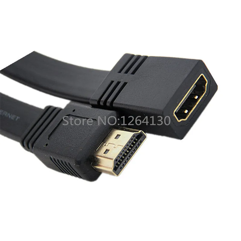 50 см плоский HDMI A Тип 19pin папа к hdmi Женский удлинитель для 1080p HDTV|hdmi cable female male|cable