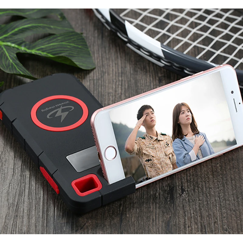 Power bank Беспроводная зарядка 20000 мАч мобильный телефон кронштейн ЖК-экран