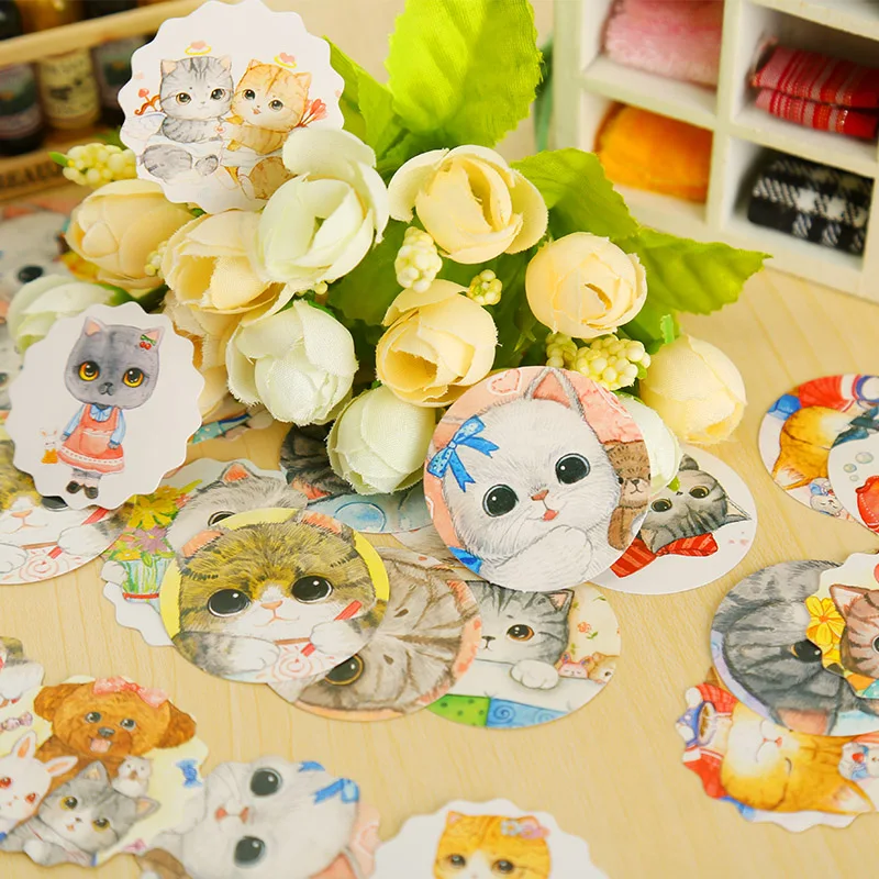 40 шт./кор. милый жирный кот Мини DIY бумажные наклейки миньонов из исинской глины для украшения дневник в стиле Скрапбукинг уплотнения стикер школьные принадлежности