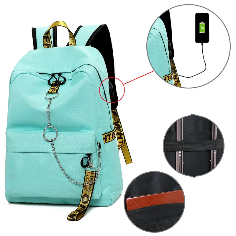 S36180-green Winmax, большие рюкзаки с USB зарядкой, для мужчин и женщин, анти-вор, модный школьный ранец для путешествий, для девочек-подростков, с лентами, с цепочками, рюкзак для ноутбука - Цвет: S36180-green